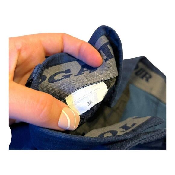 Navy Blue Plaid PGA Tour Golf Shorts Men’s Size 34 Flat Front Pockets Sport - Picture 4 of 7